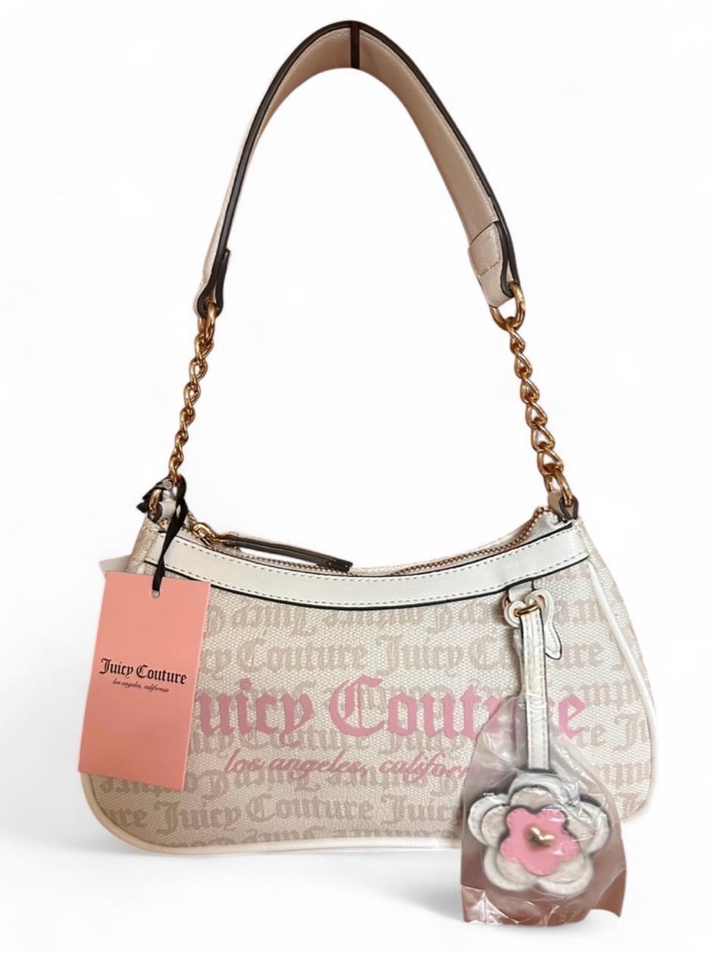 Juicy Couture “Summer Garden Shoulder Bag”, white/beige